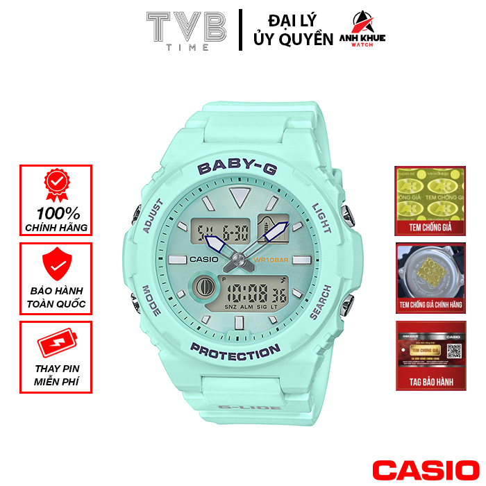 Đồng hồ nữ dây nhựa Casio Baby-G chính hãng BAX-100-3ADR