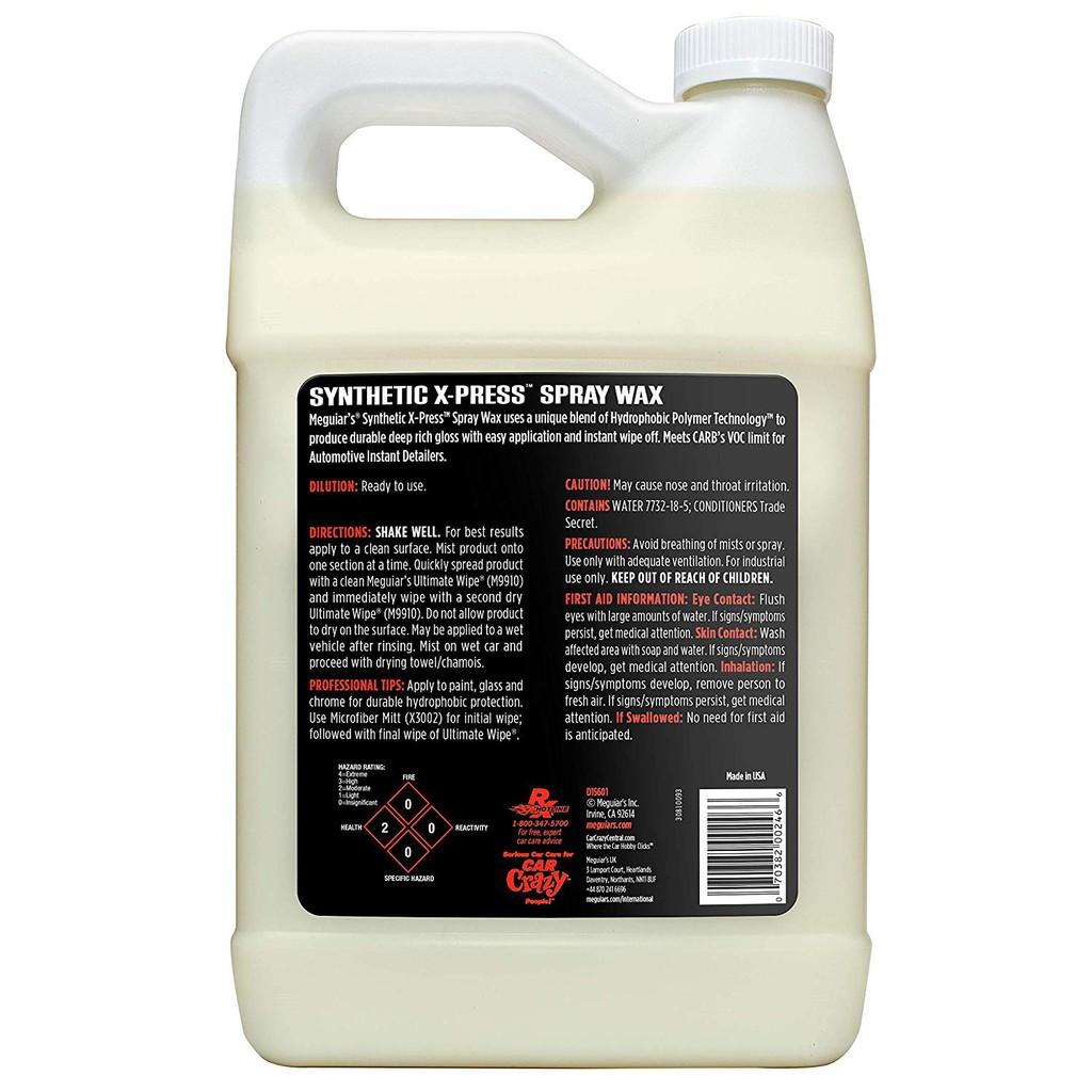 Meguiar's Wax bóng nhanh cho sơn xe X-Press Wax - Synthetic X-Press Spray Wax, D15601, 3,79L