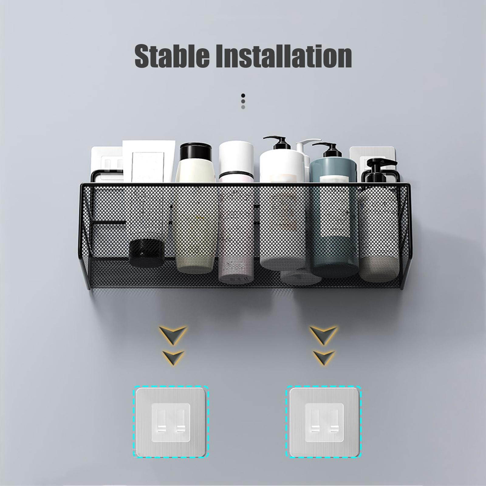 Shower Caddy Bathroom Shelf Organizer Wall Mounted Bathroom Shelf No Drilling Adhesive Shower Storage Basket Rack