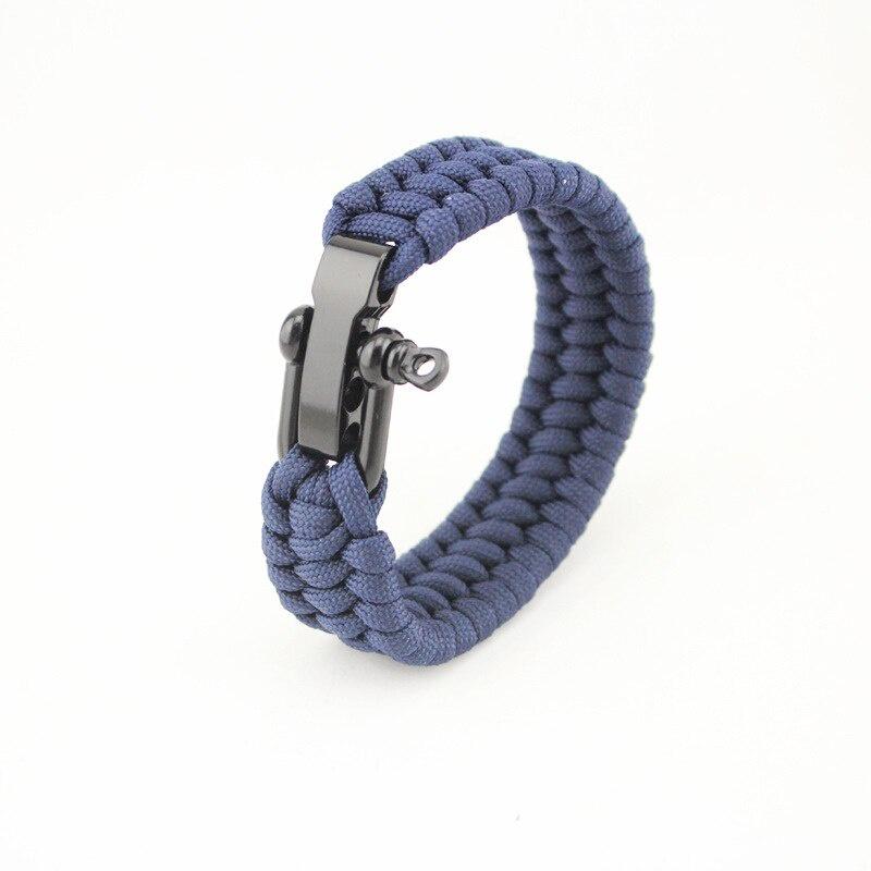 Camping Hiking Survival Parachute Cord Bracelet For Men Women Rope Buckle Emergency Kit Wristbands Men Jewelry Bracelet