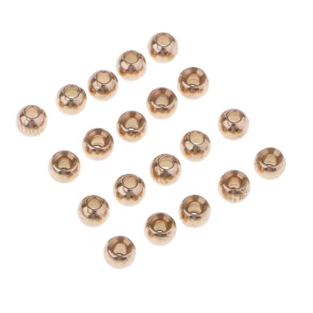 Set of 100pcs Fly Tying Beads Brass Beads Head Fly Fishing Nymph Head Ball Beads