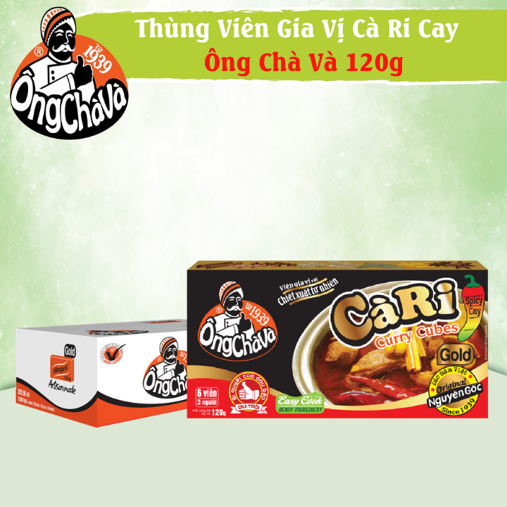 Thùng 80 Hộp Viên Gia Vị Cà Ri Cay Gold 120g Ông Chà Và Siêu Tiện Lợi Dễ Dàng Sử Dụng Và Siêu Tiết Kiệm Cho Quán Ăn