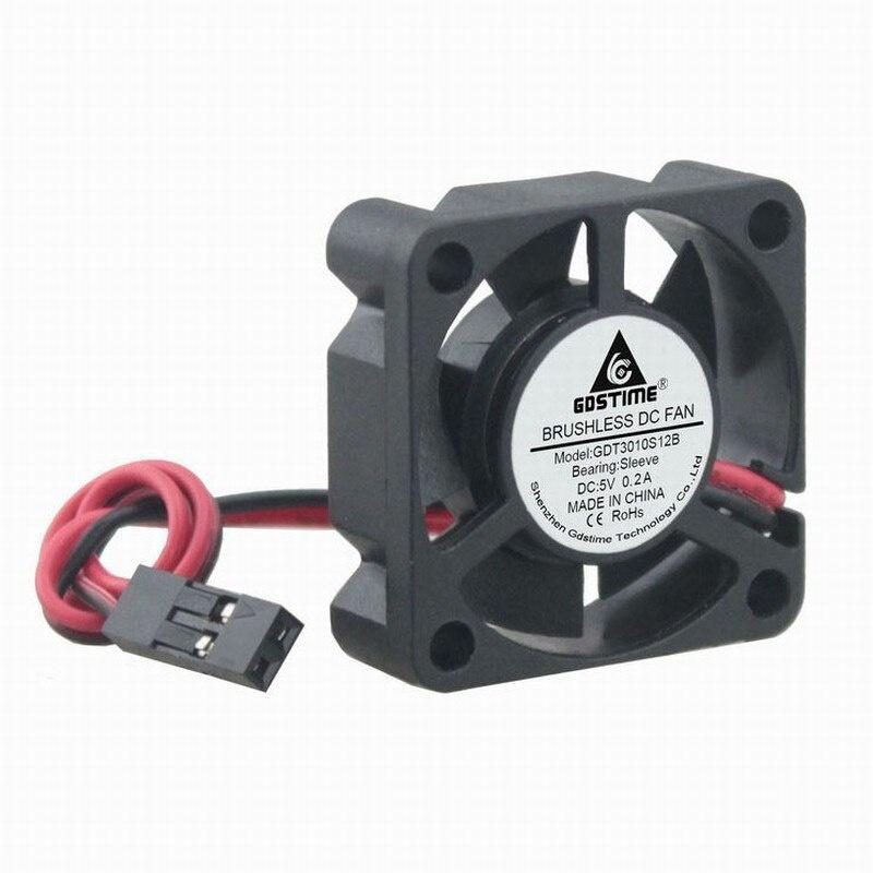 Gdstime 5 Pieces 30x30x10mm DC 5V Dupont Connector 3010 Mini Brushless Cooling Fan 30mm x 10mm for Raspberry 3cm