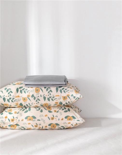 Set Chăn Ga Gối Cotton Living Hàng Nhập khẩu Cao Cấp 4 Món Hoa trắng Vintage