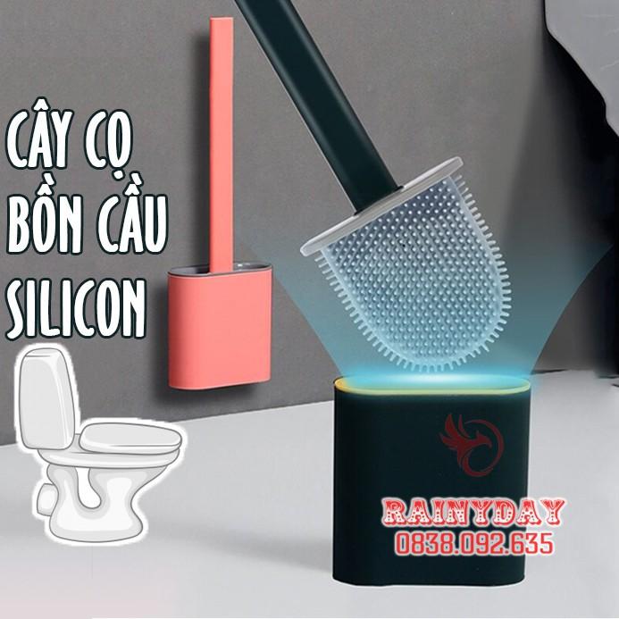 Chổi Cọ Nhà Vệ Sinh, Cây Cọ Toilet Bồn Cầu Bằng SiliCon Kiểu Mới Có Giá Đựng Dán Tường- Sạch Sẽ, Tiện Dụng