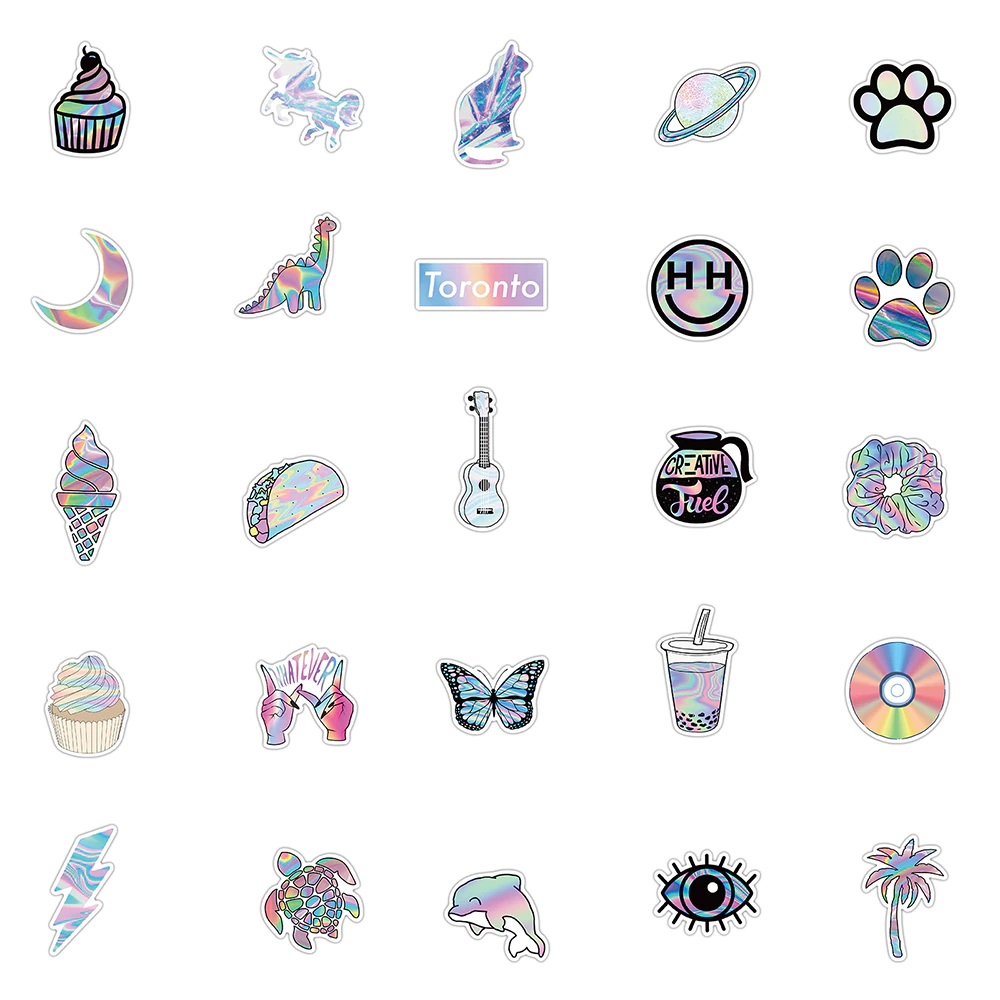 Sticker decal gradient dán laptop , điện thoại hình dán trang trí vali ván trượt, mũ bảo hiểm, bình nước