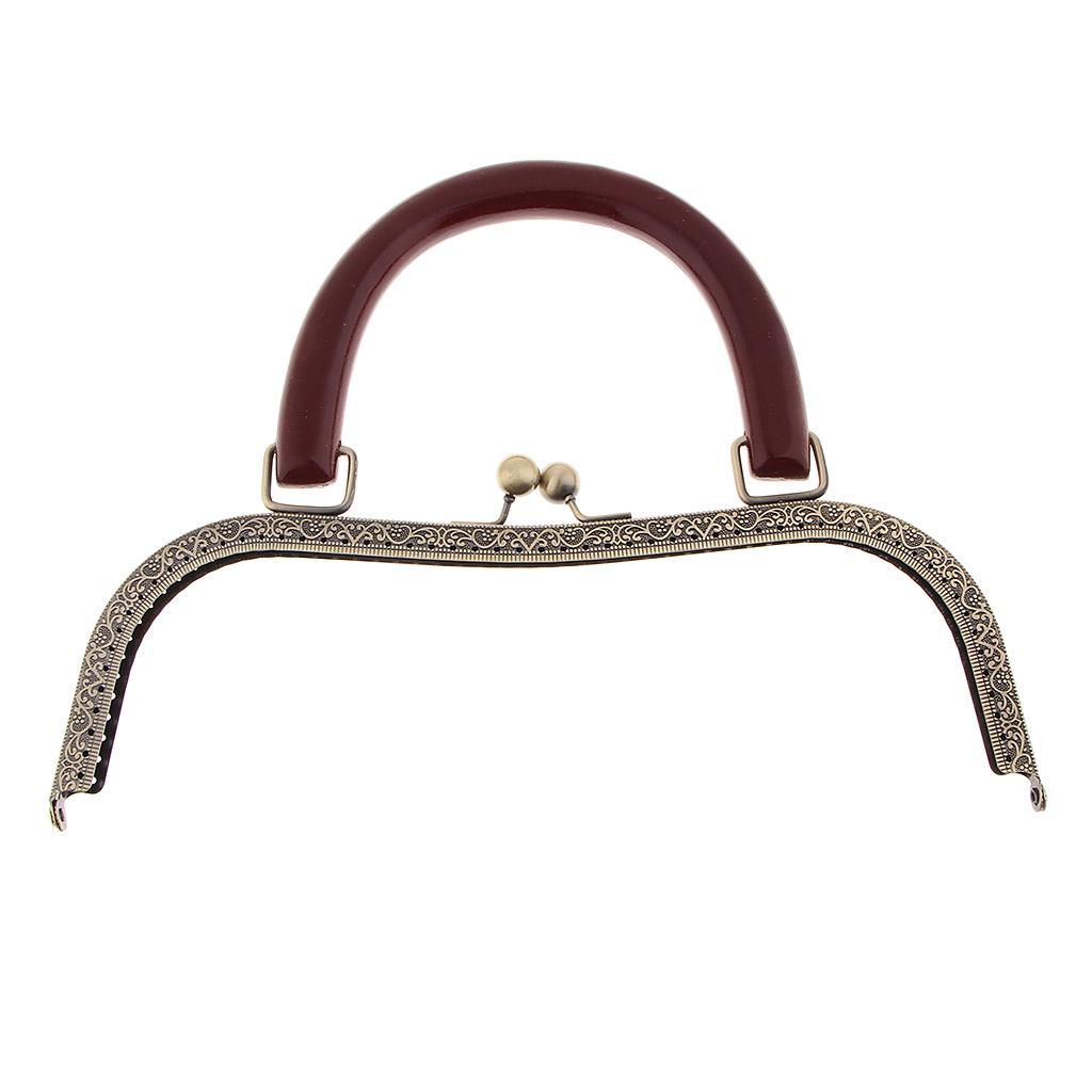 Khung Kim Loại Kiss Kiss Khóa Khung Với Tay Cầm Bằng Gỗ Làm Phụ Kiện