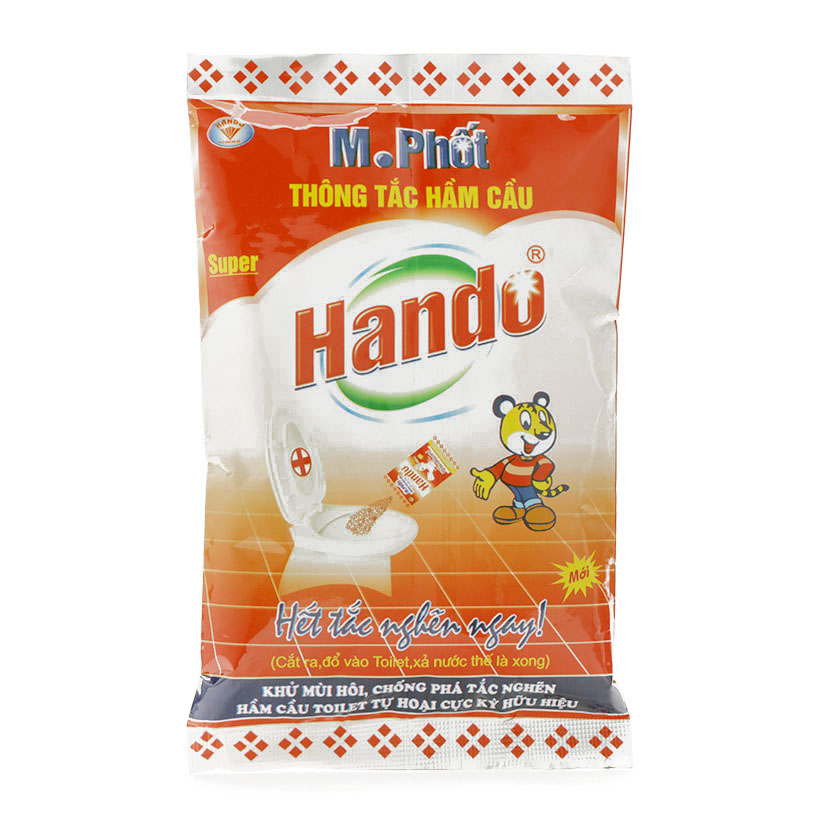 Combo 2 gói bột thông tắc hầm cầu bể phốt Hando 215Gr