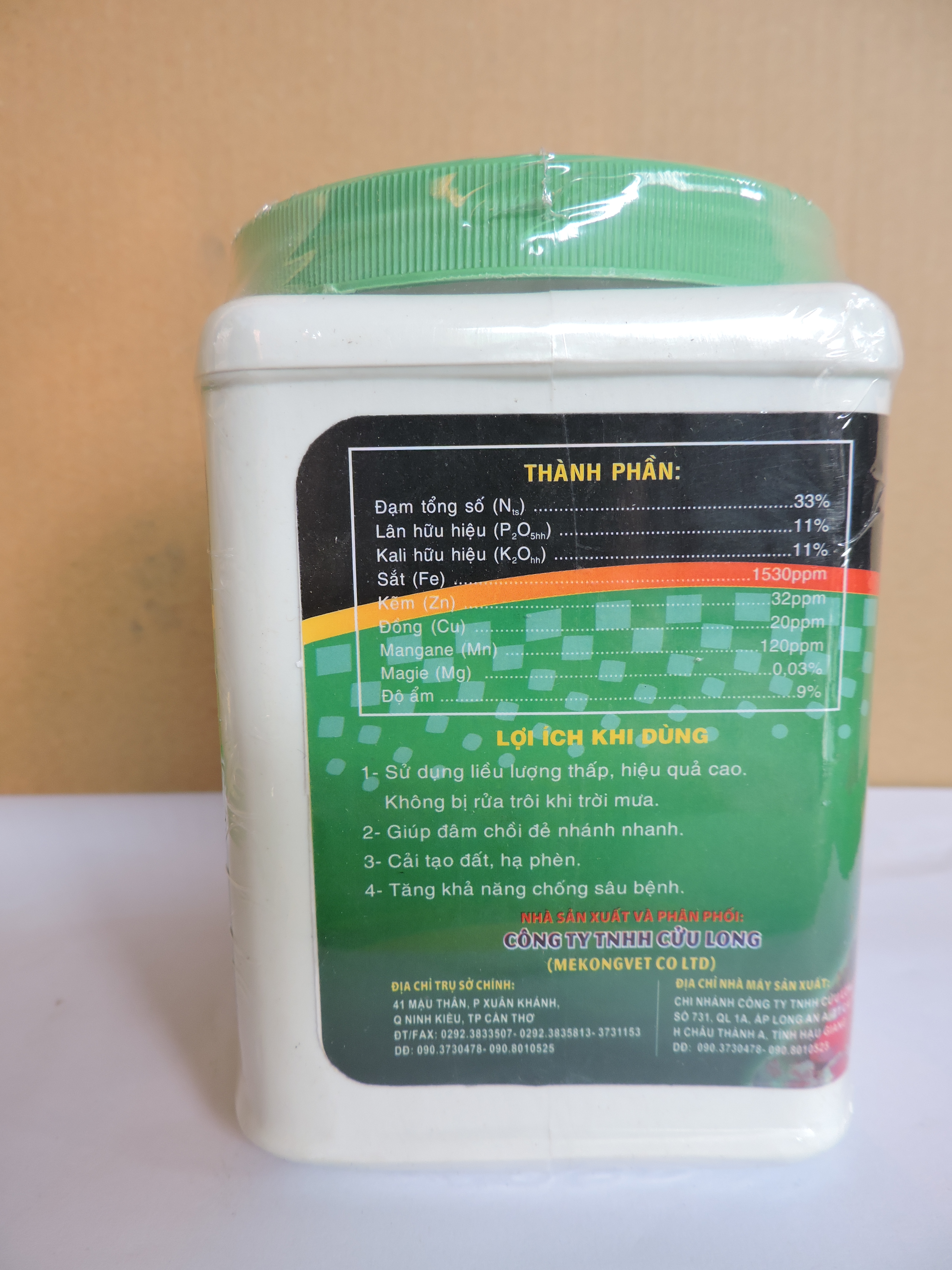 Phân bón qua lá N.P.K Mekong Garden 33 - 11 - 11+TE Acid Plus Đâm Chồi, Nẩy Tượt (hủ 500gr)