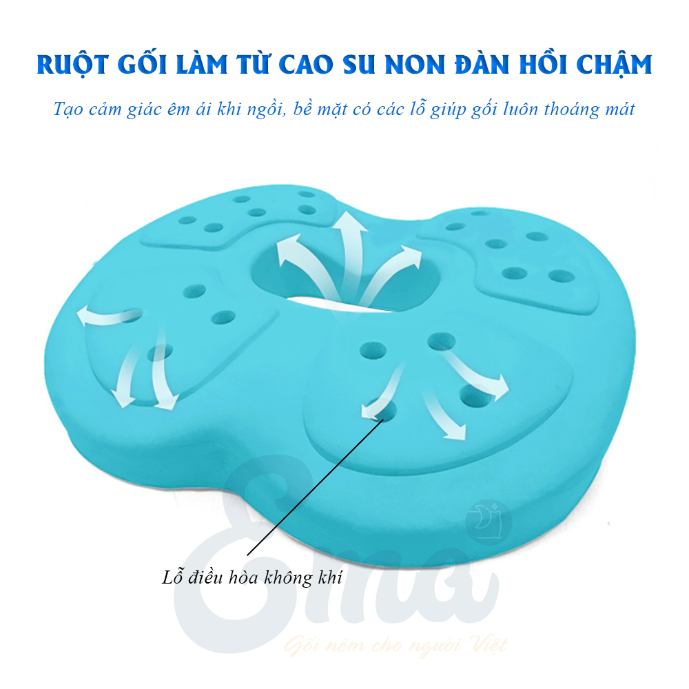 Gối ngồi lót mông y tế chống trĩ, đau xương cụt, ê mỏi mông cho dân văn phòng, lái xe, thu ngân, sinh viên...Chính hãng Ema - Hàng nhập khẩu