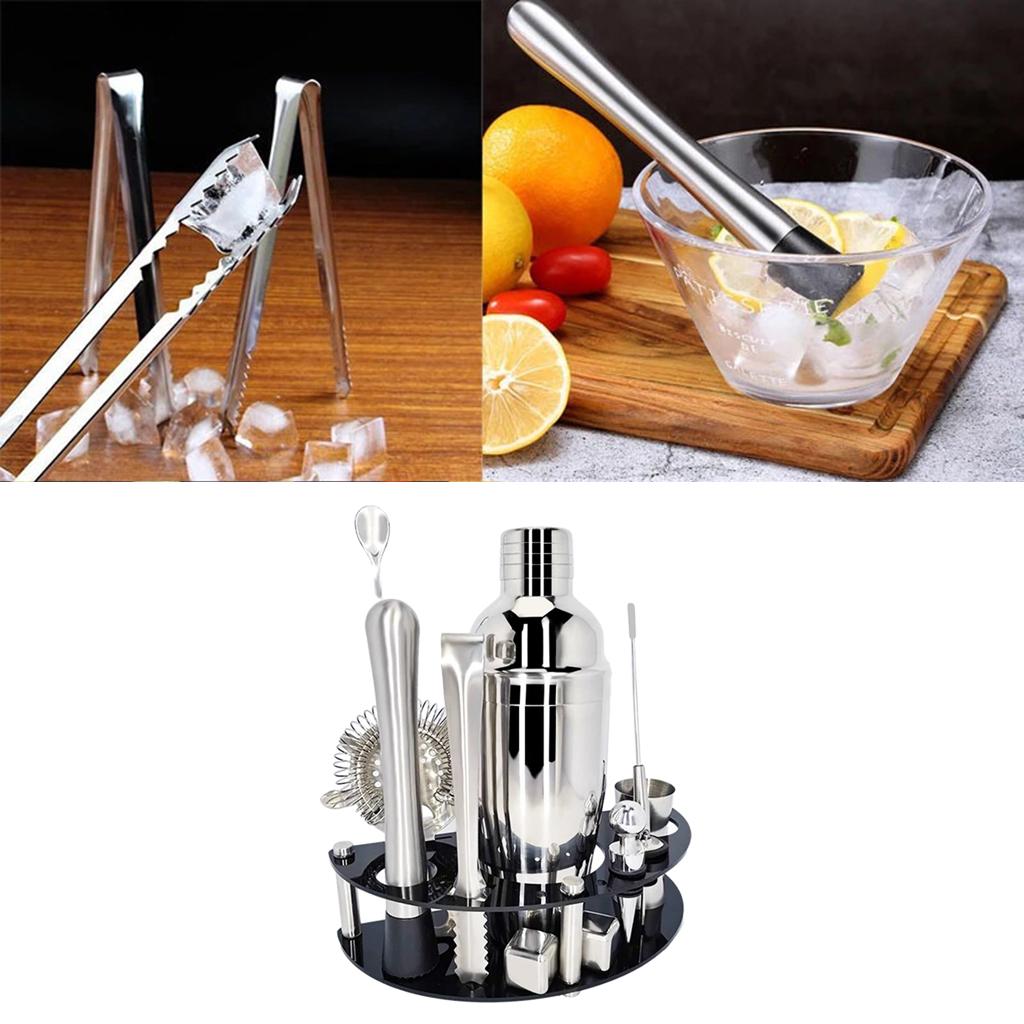 12Pce Professional Bartender Kit w/Stand Stainless Steel Cocktail Shaker Set
