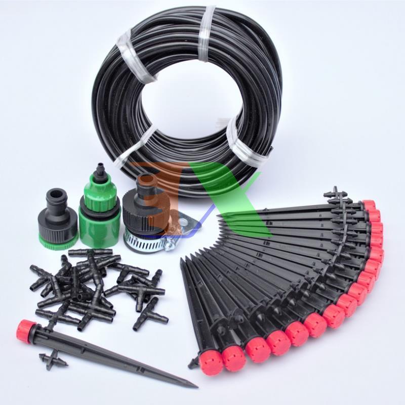 Bộ Kit 16 Que cắm 8 tia đầy đủ + Van nước hẹn giờ FUJIN TX-DIY-075, Béc tưới hoa cây cảnh tự lắp DIY