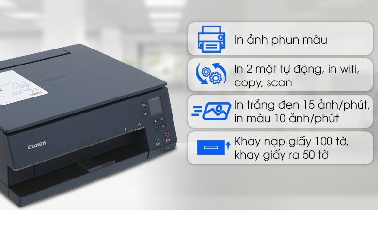 Máy in phun đa chức năng Canon TS6370- Hàng chính hãng