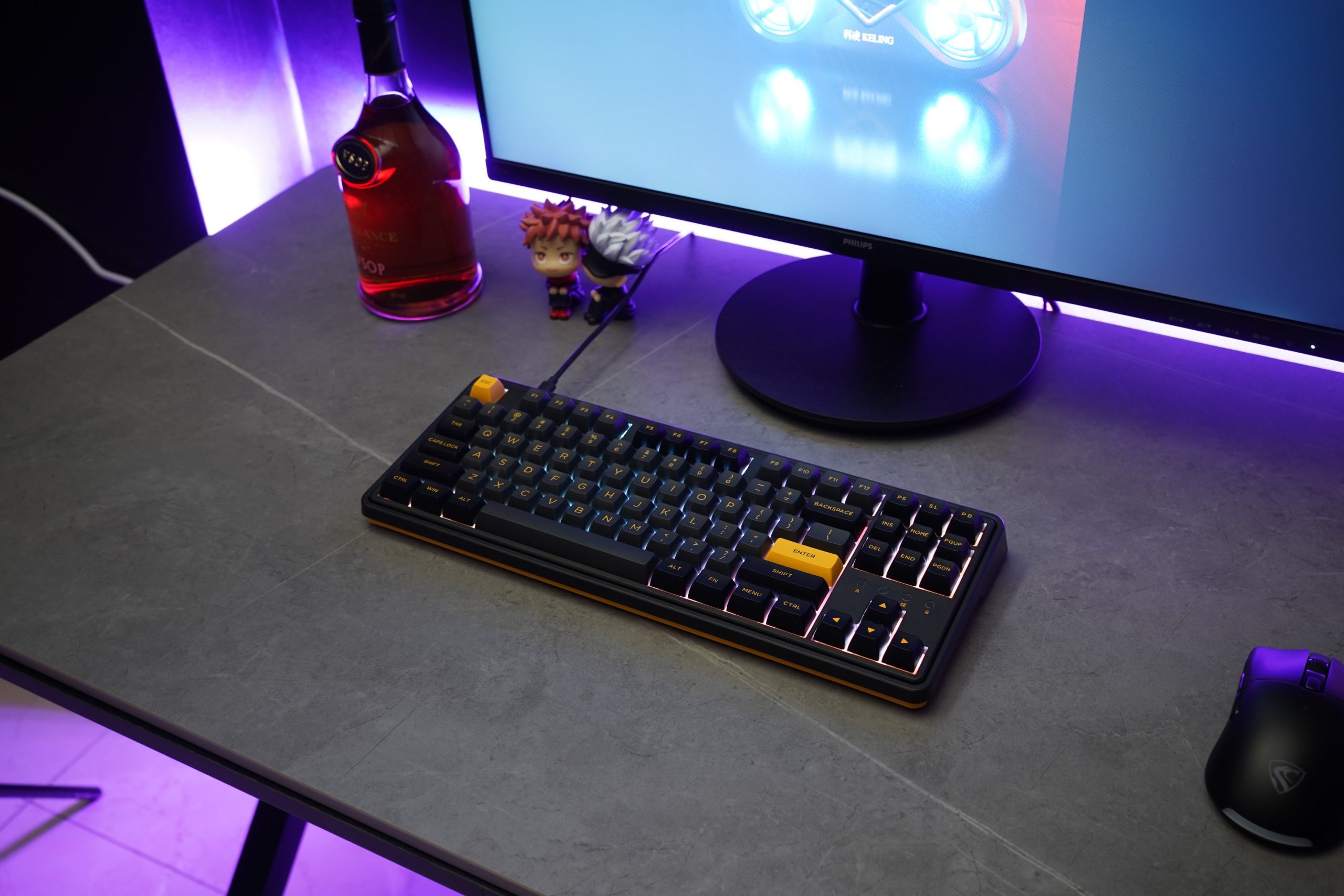 Bàn phím máy tính FL-Esports CMK87SAM Polar Night Black 3 Mode _Mới, hàng chính hãng