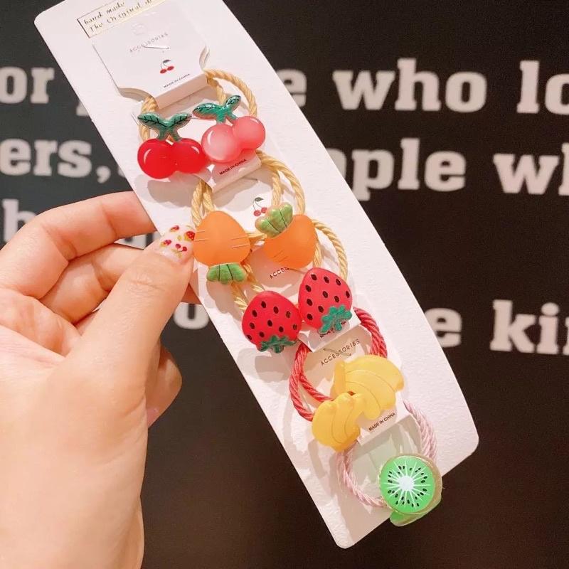 Set 10 dây cột tóc hình Trái Cây Xinh Xắn Cho Bé Gái hàng cao cấp