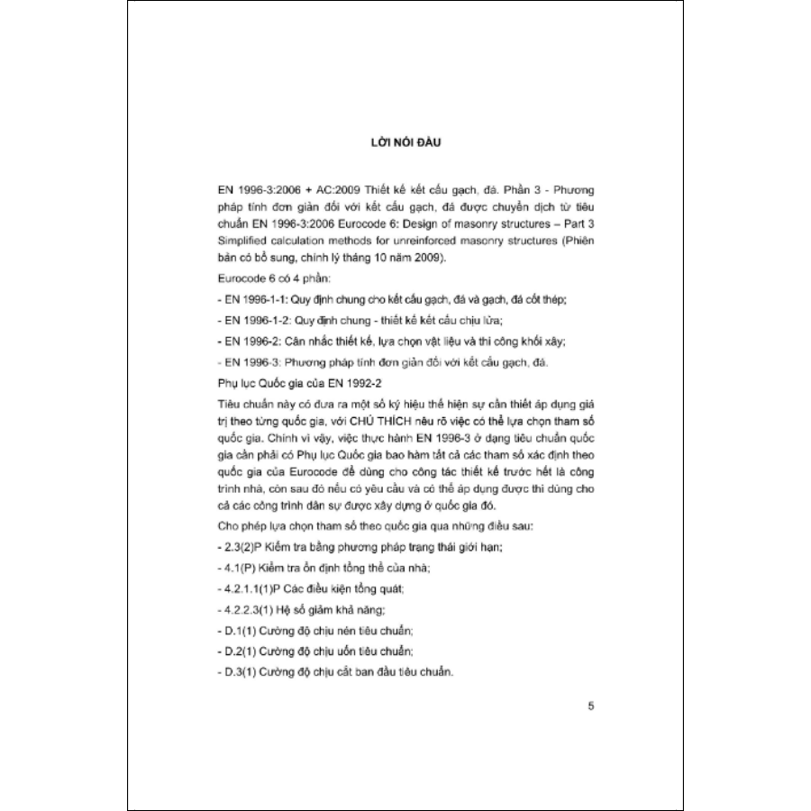Thiết Kế Kết Cấu Gạch, Đá - Phần 3: Phương Pháp Tính Đơn Giản Đối Với Kết Cấu Gạch, Đá (Tiêu Chuẩn Châu Âu EN 1996-3:2006 + AC:2009) 