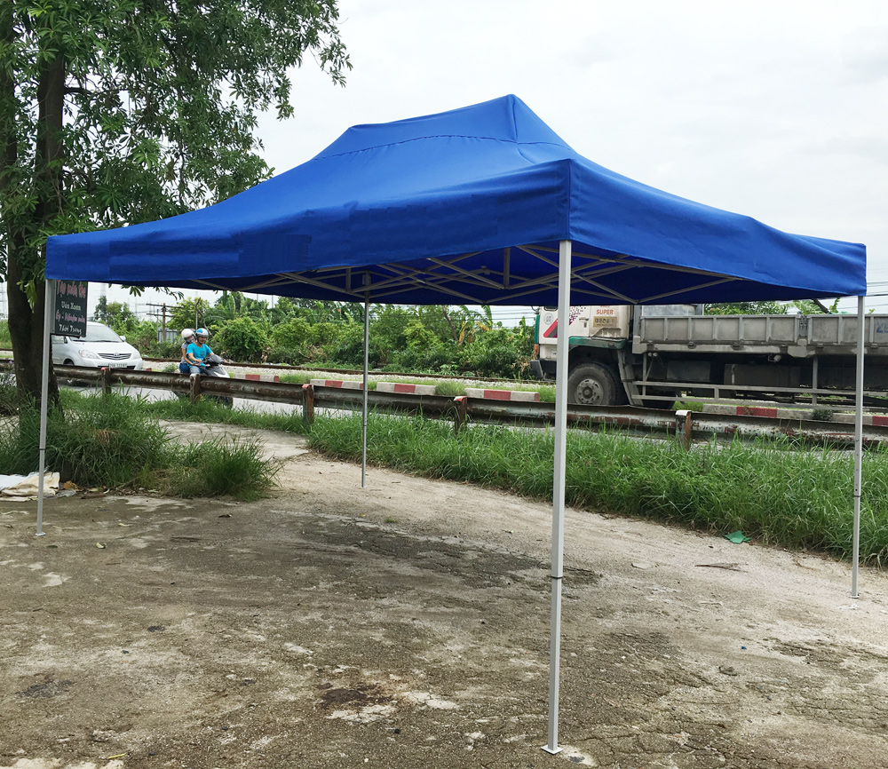 Nhà bạt di động 3mx4,5m, lều xếp bán hàng ngoài trời tiện lợi, sản xuất tại Việt Nam
