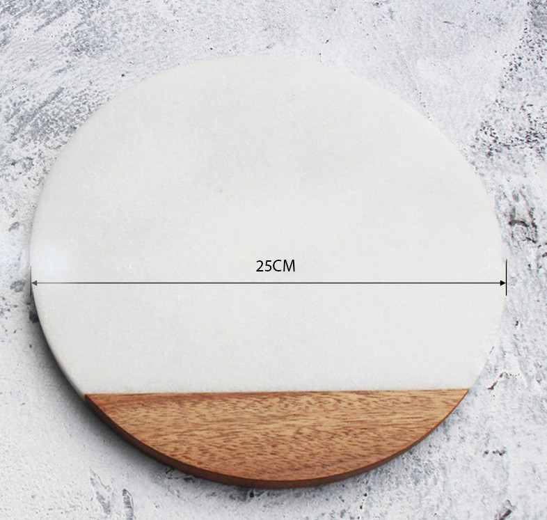 Khay thực phẩm gỗ đá stuido Chopping Board Marble Round