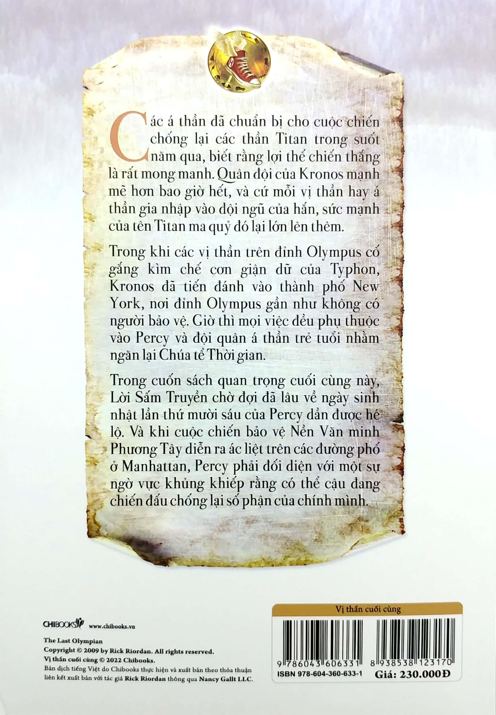 Percy Jackson Và Các Vị Thần Trên Đỉnh Olympus - Phần 5: Vị Thần Cuối Cùng (Tái Bản 2022)