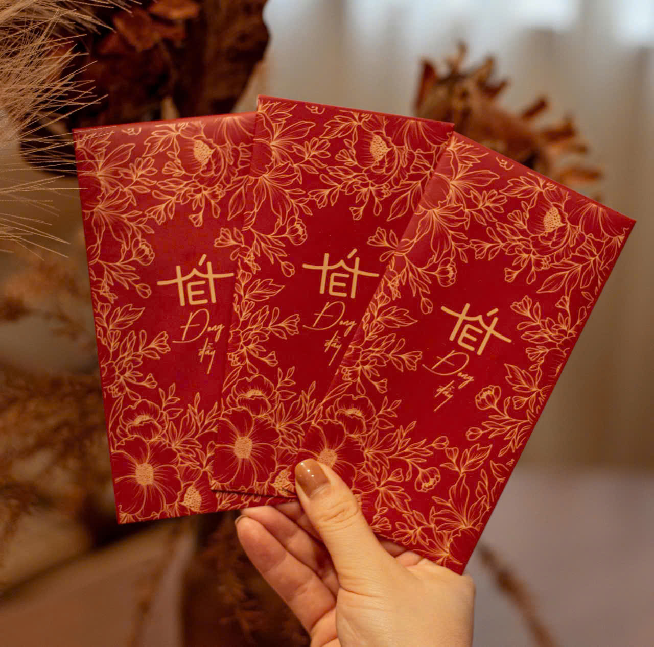 SET 60 Bao Lì Xì Tết 2026 Cao Cấp – Họa Tiết Hoa Vàng Sang Trọng – Bộ Lì Xì Tết Đỏ May Mắn - HÀNG CHÍNH HÃNG MINIIN