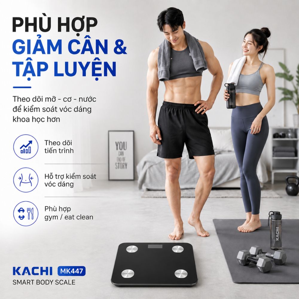 CÂN ĐIỆN TỬ THÔNG MINH KACHI MK447 - hàng chính hãng