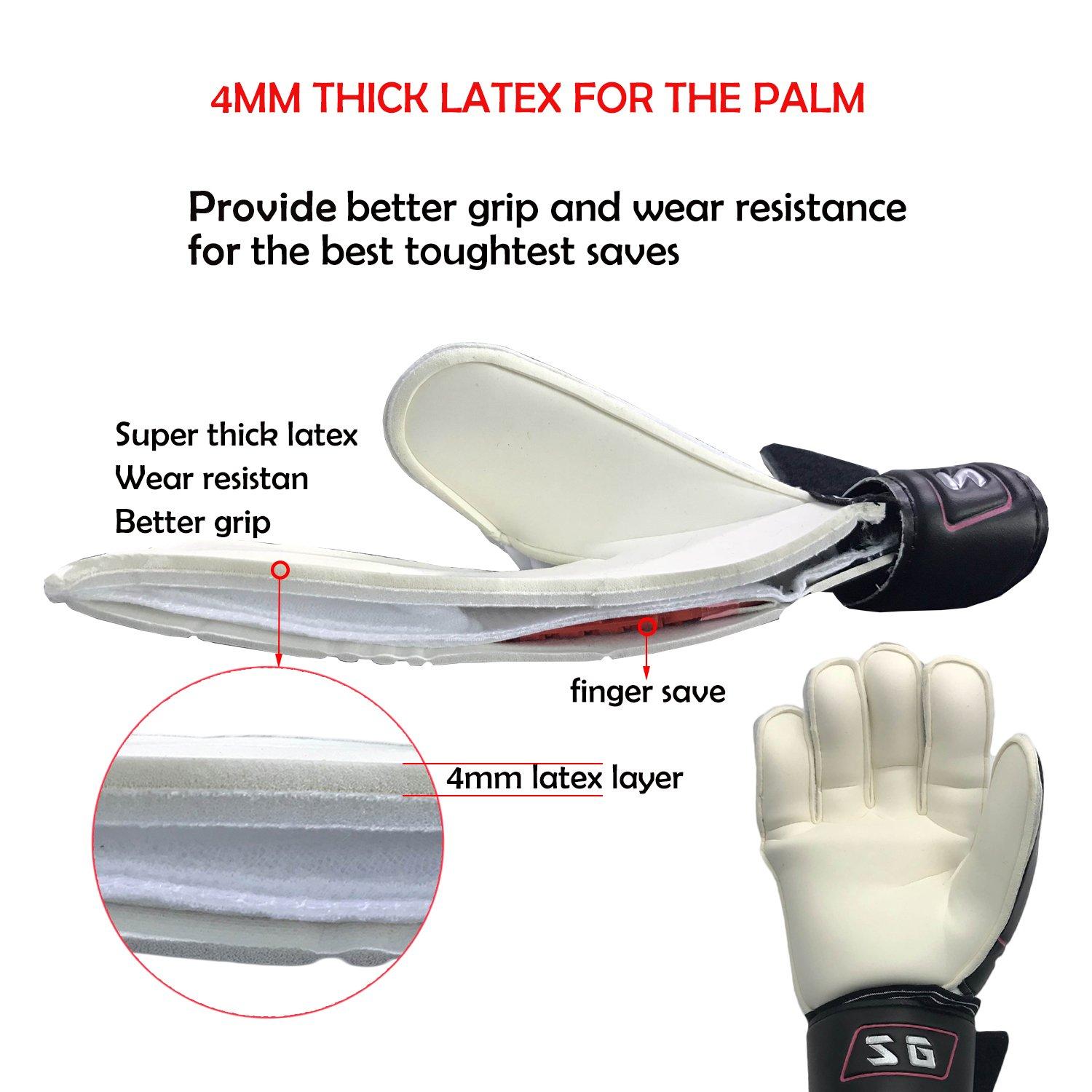 Găng tay thủ môn cho thanh niên và người lớn, bảo vệ ngón tay chắc chắn