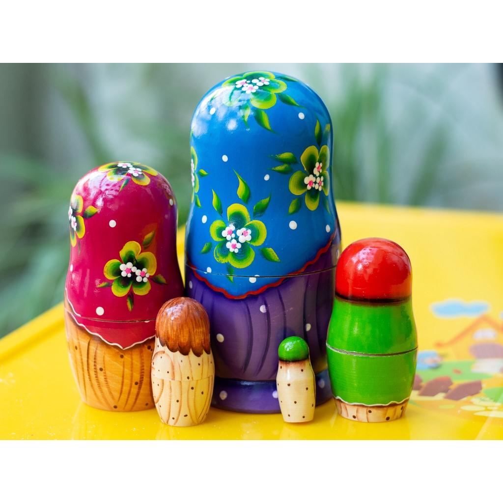 BỘ BÚP BÊ NGA MATRYOSHKA 5 LỚP 15CM "BÉ MISA ÔM GẤU" CỰC DỄ THƯƠNG QUÀ LƯU NIỆM NGA ĐỘC ĐÁO GIÁ ƯU ĐÃI NHẤT