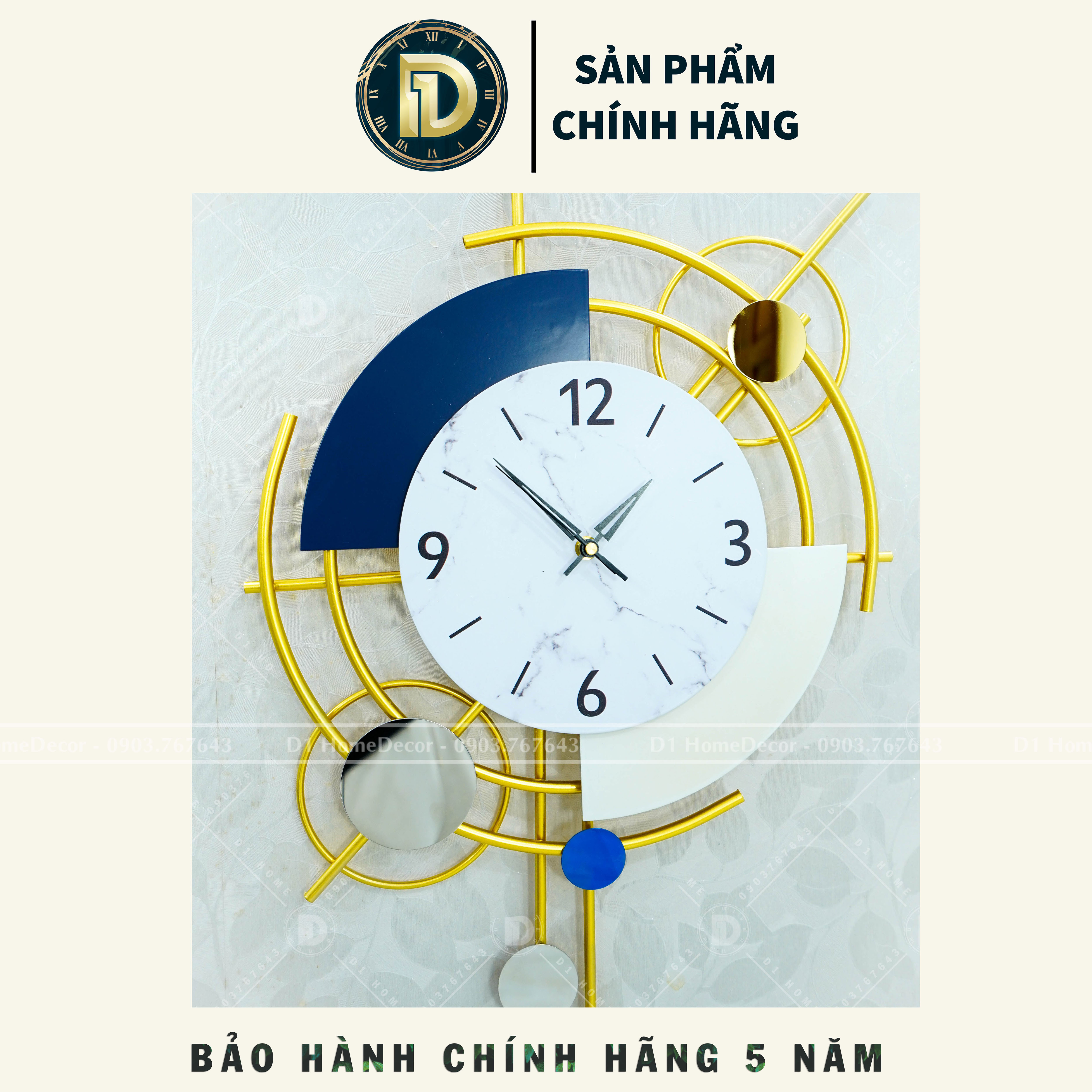 Đồng Hồ Treo Tường Kim Trôi Trang Trí Decor - Mẫu Đồng Hồ Hiện Đại Sáng Tạo - Trang Trí Nhà Cửa - BH 5 năm - D1Home - DT