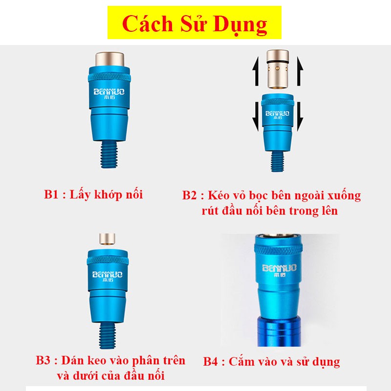 Khớp Nối Cần Câu Đài Câu Đơn Với Vợt Cá Chuyên Dụng Nhanh Chóng Bennou DCC13