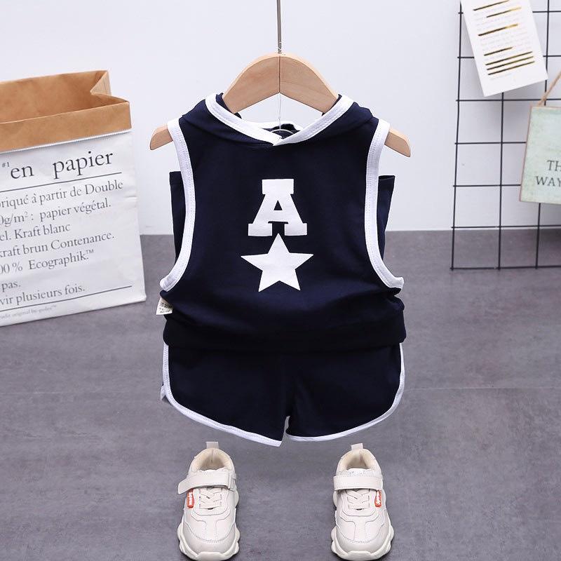 Đồ Bộ Cho Bé Trai Bộ Sát Nách In Ngôi Sao Chất Cotton Cao Cấp