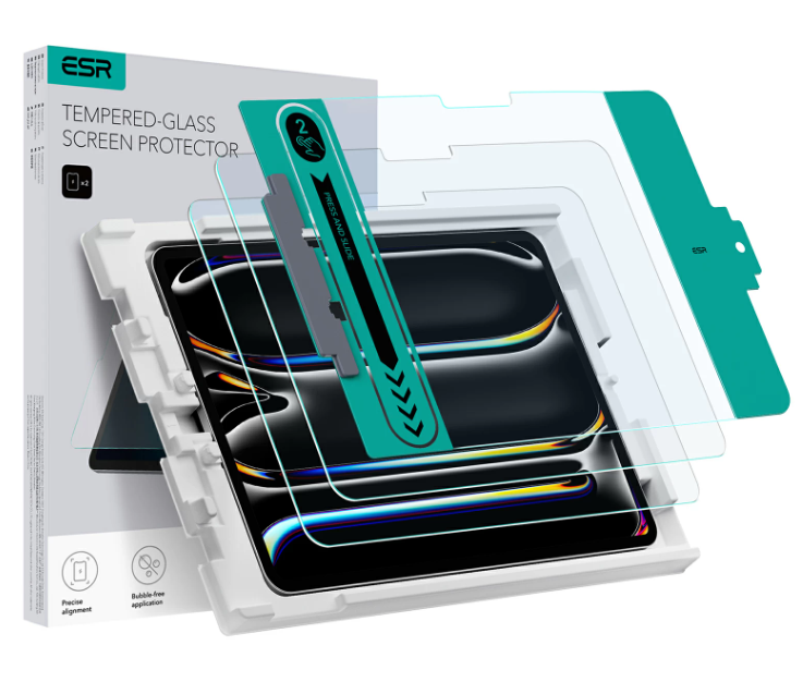 Miếng dán cường lực cho iPad 2024, có khay dán tiện lợi, độ nhạy cao - Hàng chính hãng