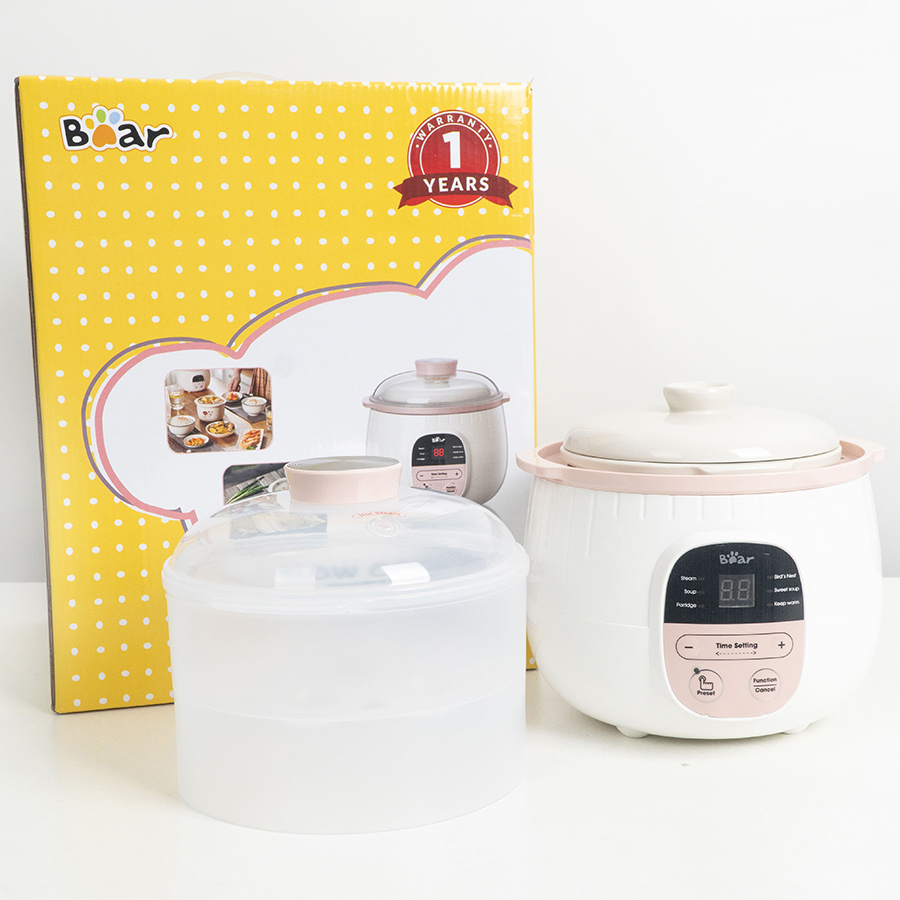 Nồi nấu chậm Sothing Bear 001 0,8L, nấu cháo, hầm, chưng yến, bản quốc tế- Hàng chính hãng