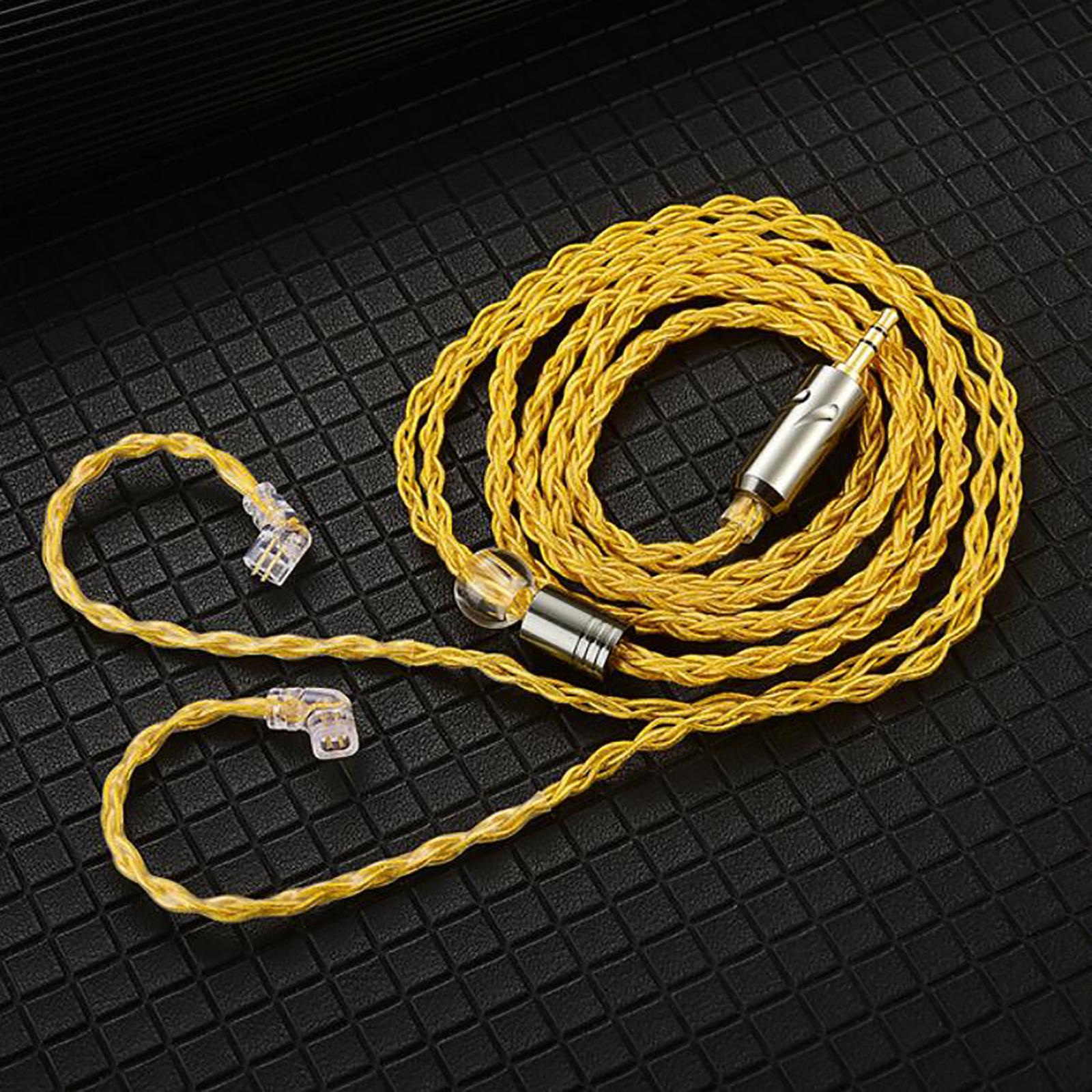 3Pcs Earphone Audio Braided Upgrade Cable 2 Pin 3.5mm for KZ 0.78mm Dia