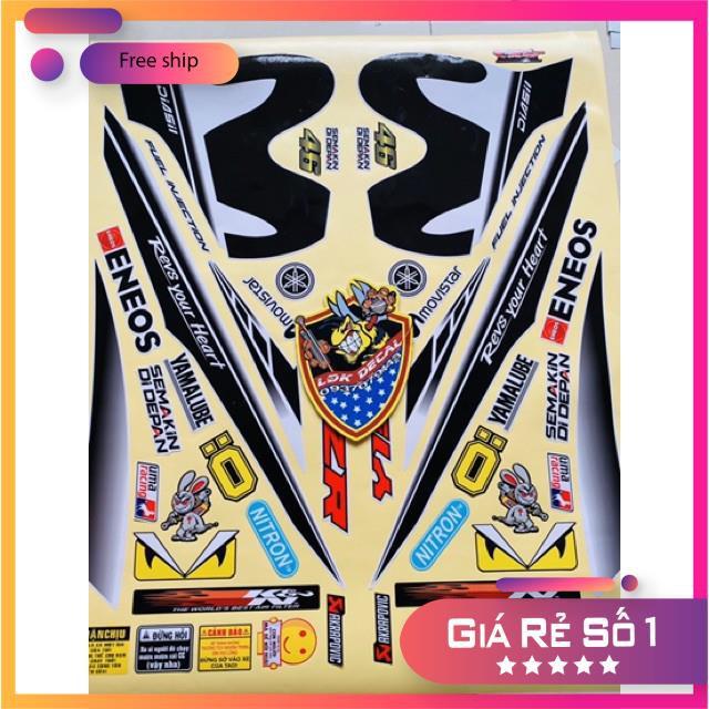 Tem rời dành cho Exciter 150 Movistar Y15ZR decal đế vàng trắng.Decal