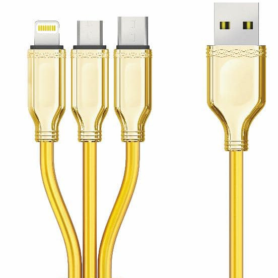 Cáp 3 đầu BYZ công suất 3.1 A cho 3 cổng Type C-Lightning-Micro USB hàng nhập khẩu