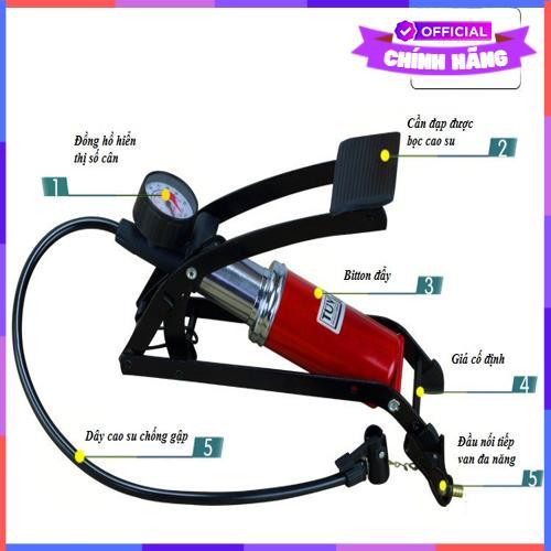 Bơm Đạp Chân Xe Máy Xe Đạp Vouller Bóng Loại 1 Pitton  - Hàng Chính Hãng