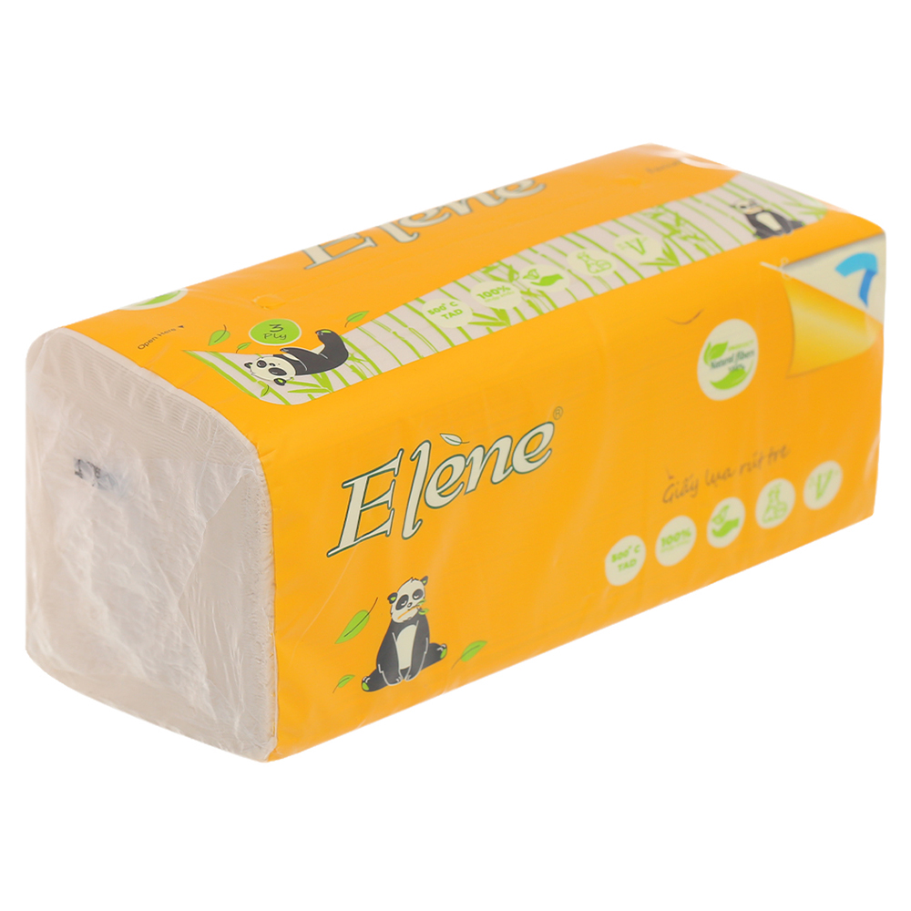 Khăn Giấy Tre Lụa Lau Mặt - Elène Tre 480 tờ ( 160 Tờ/Bịch x 3 lớp )