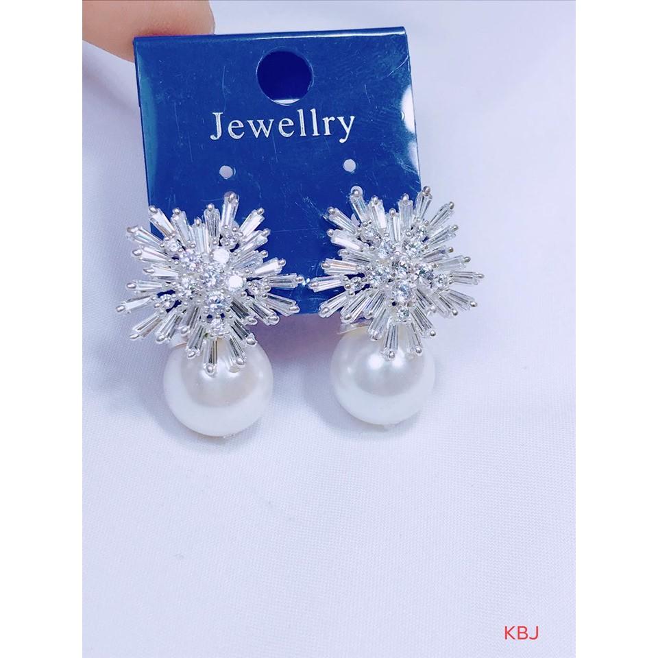 Bông tai bạc gắn hạt trai MS160