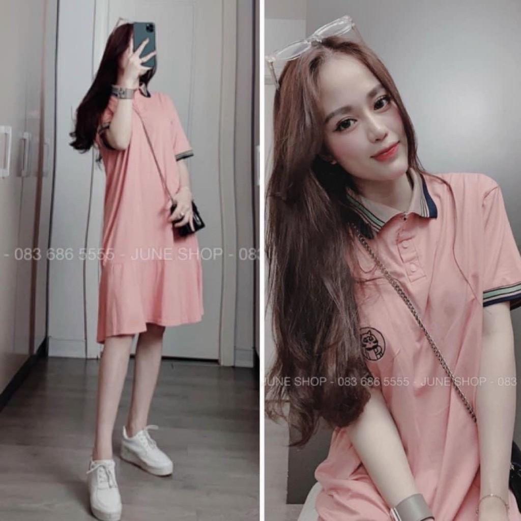 Váy Bầu Thun Cotton Váy Bầu Có Cổ Thêu Ngực Váy Bầu Hè Dáng Suông Ngắn Tay HD2620 Honey Mommy Đầm Bầu Mùa Hè Đi Chơi