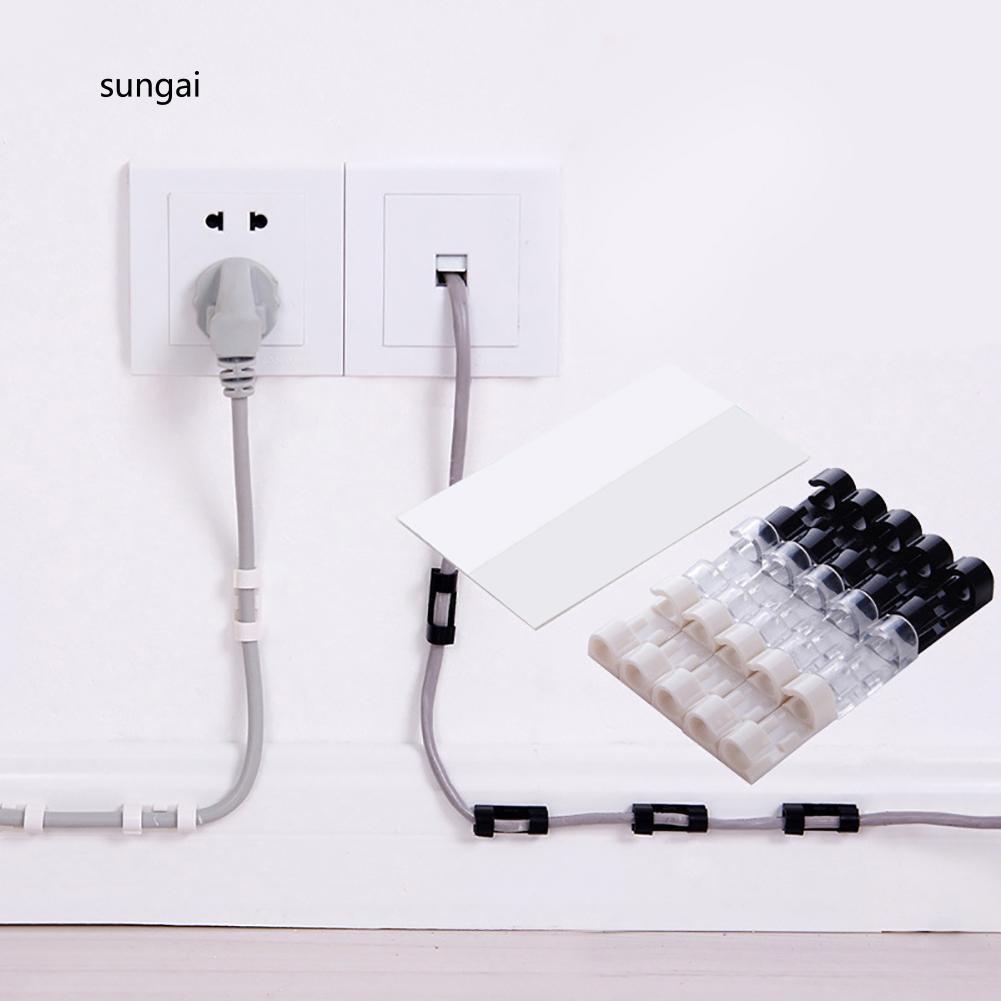 Bộ 20 Nẹp Dán Tường Cố Định Dây Điện Chống Rối - Kẹp Giữ Dây Cáp Sạc