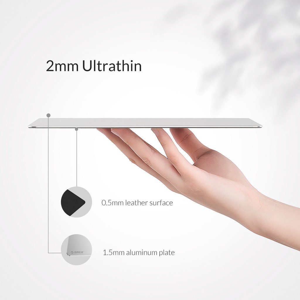 Miếng Lót Chuột, Bàn Di Chuột Nguyên Khối Aluminum 220x180mm ( Mouse pad ), Siêu Bền - HÀNG CHĨNH HÃNG