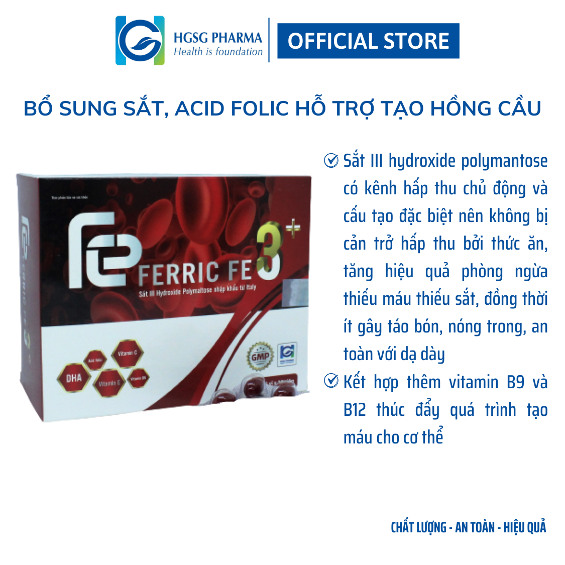 Viên uống bổ sung khoáng chất FERRIC FE 3