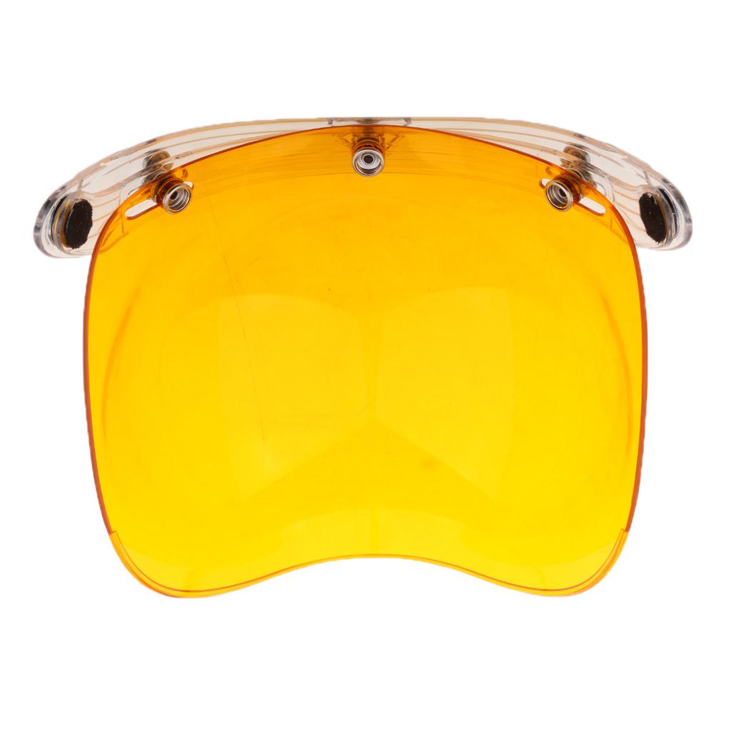 Universal Bubble 3-Snap Motorcycle Helmet Visor Flip Up Face Shield Lens Plain