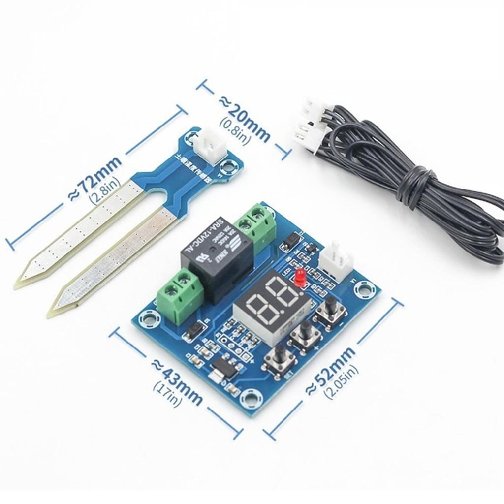 DC 12V Tưới Cây Tự Động Cảm Biến Độ Ẩm Đất Điều Khiển Module Relay