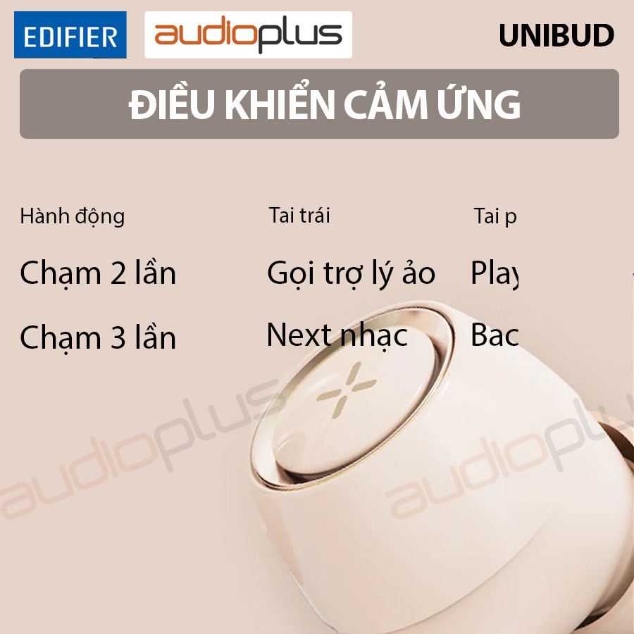 EDIFIER UNIBUD Tai nghe bluetooth có màn hình OLED - Thiết kế cổ điển - Chất âm ấn tượng - Hỗ trợ AAC, AptX - Bản quốc tế - Hàng chính hãng