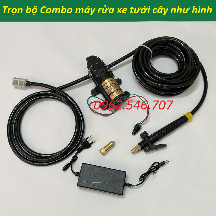 Máy rửa xe mini CỰC MẠNH - máy bơm nước mini Việt Nhật 12v - rửa xe đa năng