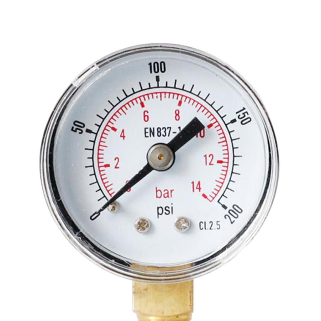 0-200psi 0-14bar Pressure Gauge Mini-Dial Air Compressor Meter Hydraulic Pressure Gauge TS-Y408