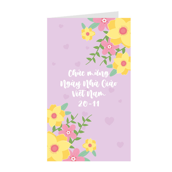 Combo 4c thiệp 20-11, thiệp chúc mừng ngày nhà giáo VN 20/11 - Thiệp Grey 11NG60