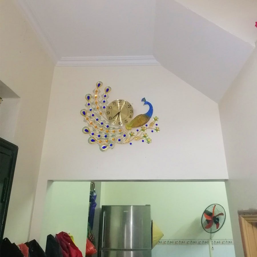 Đồng Hồ Treo Tường Trang Trí Đẹp Con Công S-A22 chim khổng tước độc lạ 3d cỡ lớn nghệ thuật phù hợp cho phòng khách, phòng ngủ