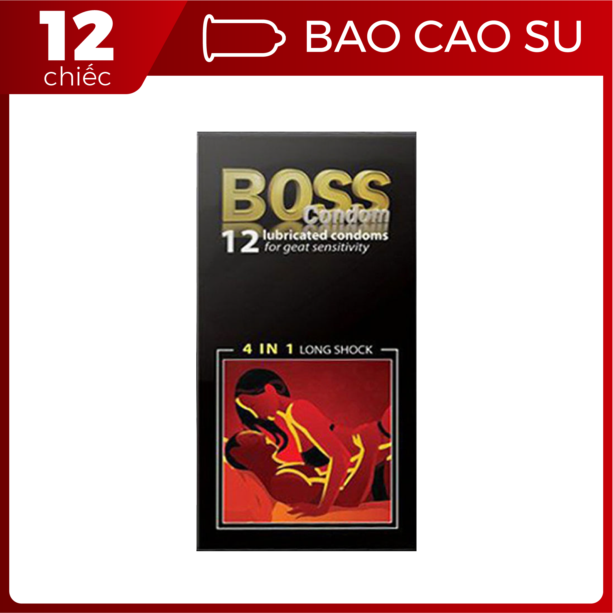 Bao Cao Su Boss 12s 4in1 Nhiều gai gân Kéo Dài Thời Gian 